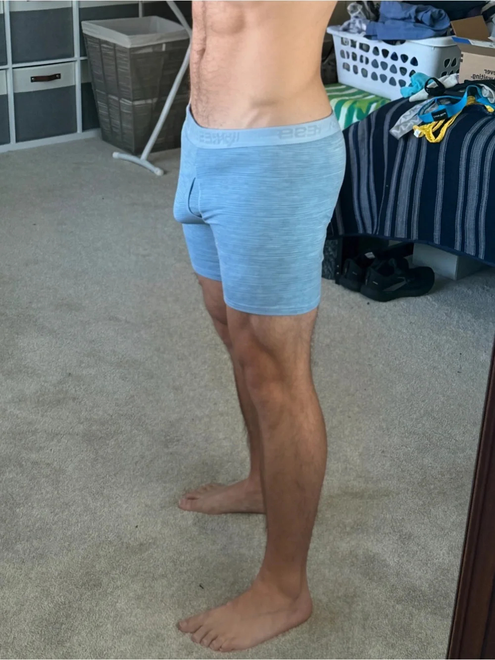Men's Express Heather Blue Performance Boxer Briefs XL